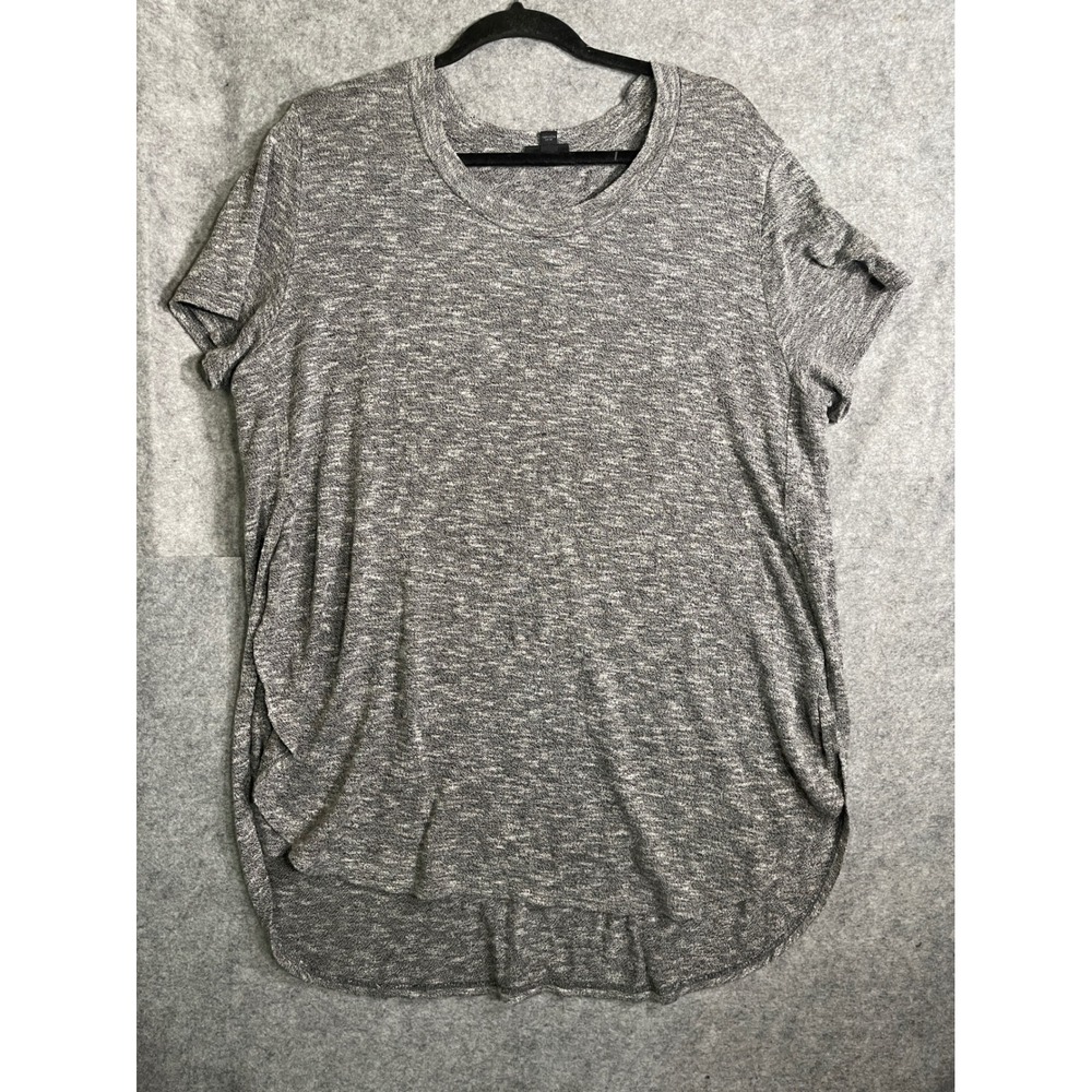 Mossimo Supply Co Womens XXL‎ Gray Space Dye High Low Hem Short Sleeve T-Shirt
